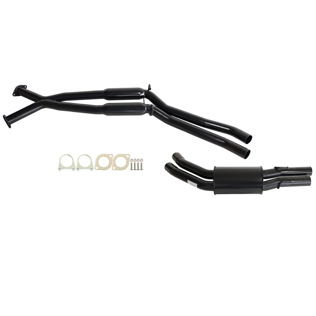ESA - Holden Commodore VT-VZ V6 & V8 Sedan Twin 2 1/2" Kit - Inc X-pipe, Everflo Hotdogs & Muffler