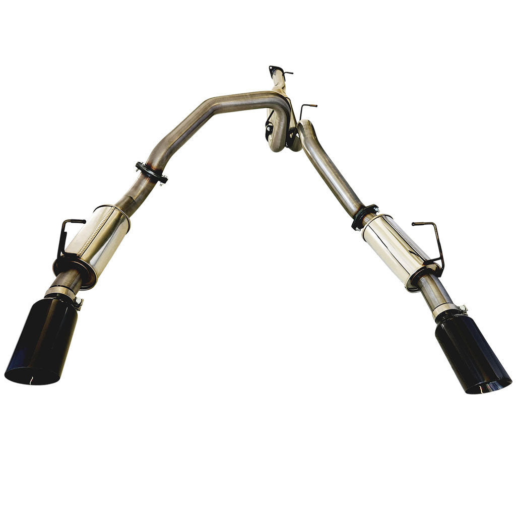 ESA 4X4 - Ram 1500 DT 6.2L Supercharged V8 2021-Present Ute Twin 3" Cat Back Stainless Steel Pipe Only Exhaust System with 5" Black Chrome Tips for Limited and Laramie