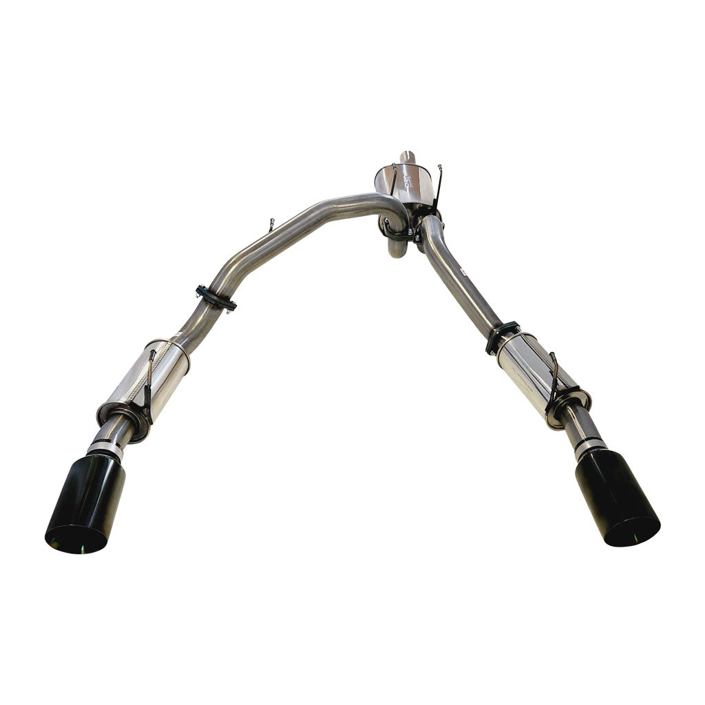 ESA 4X4 - Ram 1500 DS Classic 5.7L V8 Ute Twin 3" Cat Back Stainless Steel Exhaust System with 5" Black Chrome Tips