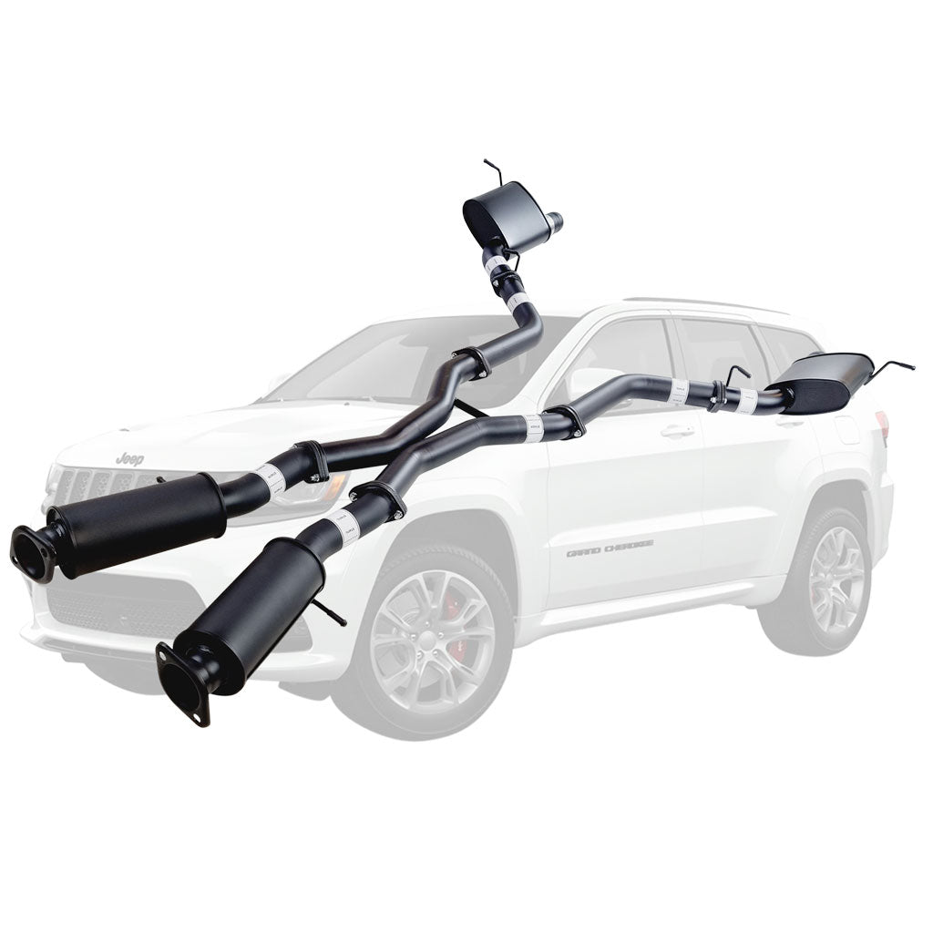 ESA 4X4 - Jeep Grand Cherokee SRT 6.4L V8 2012-2021 SUV Twin 3" Cat Back Exhaust with OE Tips