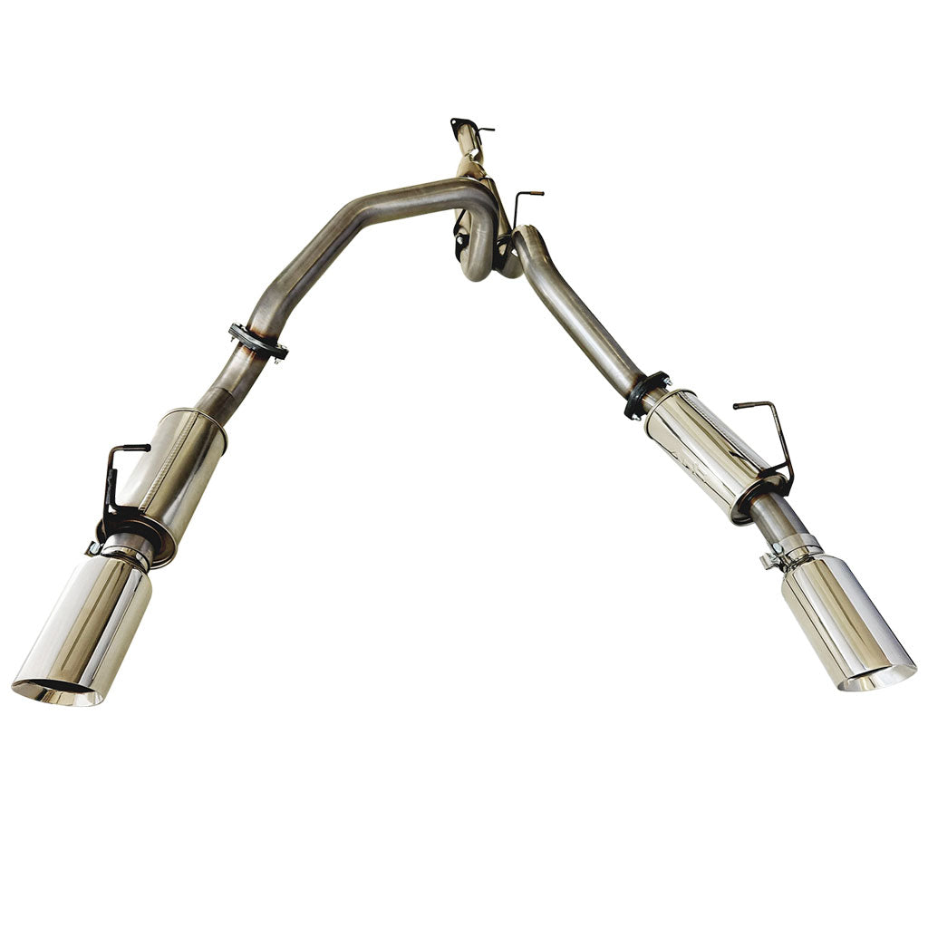 ESA 4X4 - Ram 1500 DT 6.2L Supercharged V8 2021-Present Ute Twin 3" Cat Back Stainless Steel Pipe Only System with 5" Polished Chrome Tips for Limited and Laramie