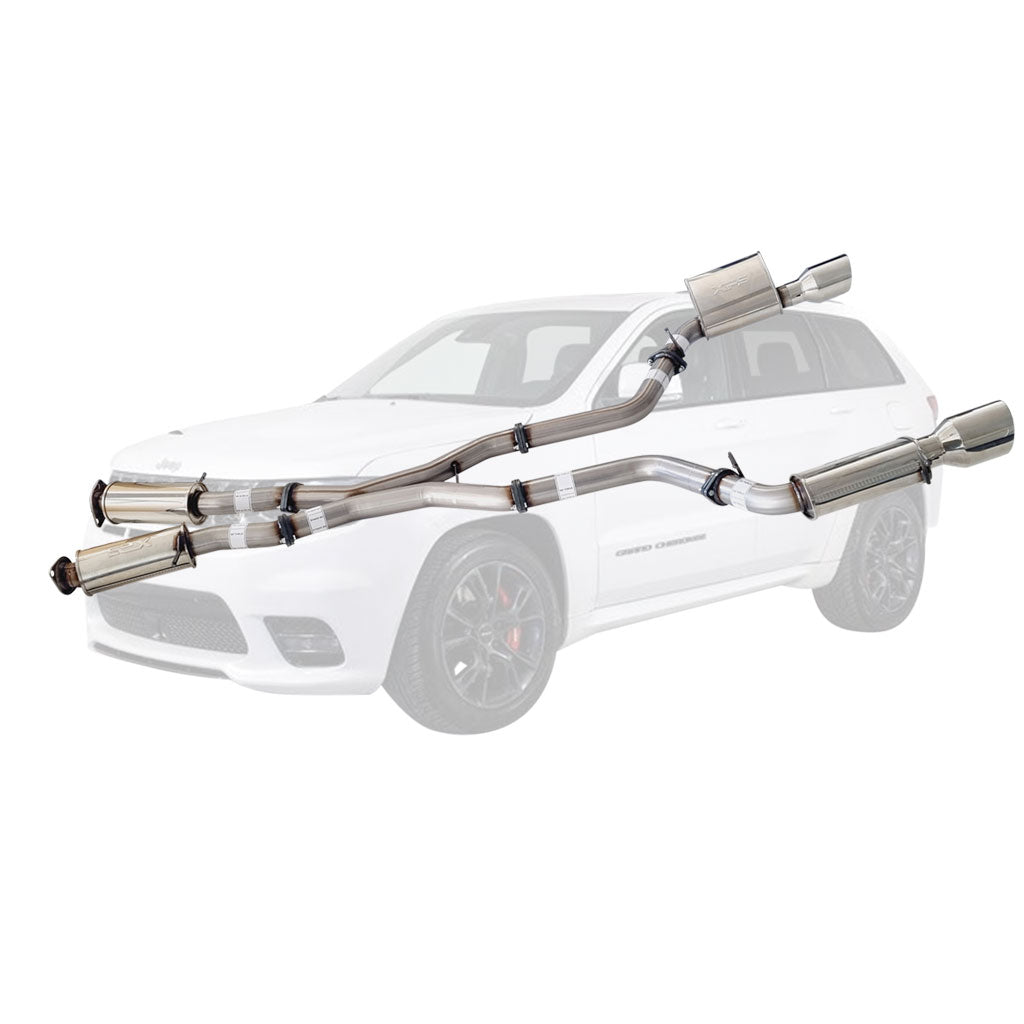 ESA 4X4 - Jeep Grand Cherokee SRT 6.4L V8 2012-Current SUV Stainless Steel 3" Exhaust with Stainless Steel Tips