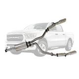 ESA 4X4 - Ram 1500 DT 6.2L Supercharged V8 Ute Twin 3" Cat Back Stainless Steel Exhaust System with 5" Polished Chrome Tips for Limited and Laramie