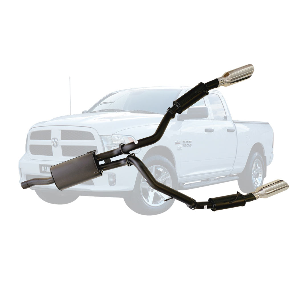 ESA 4X4 - Ram 1500 DS Classic 5.7L V8 Ute Twin 3" Cat Back Exhaust System with 5" Polished Chrome Tips