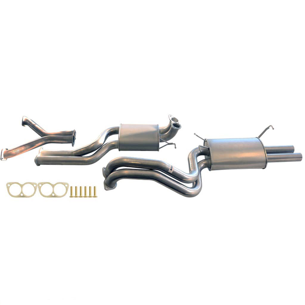 ESA - Ford Falcon BA-BF V8 Sedan Twin - Twin 2 1/2" Catback Kit Inc X-pipe & 2 x Everflo Mufflers
