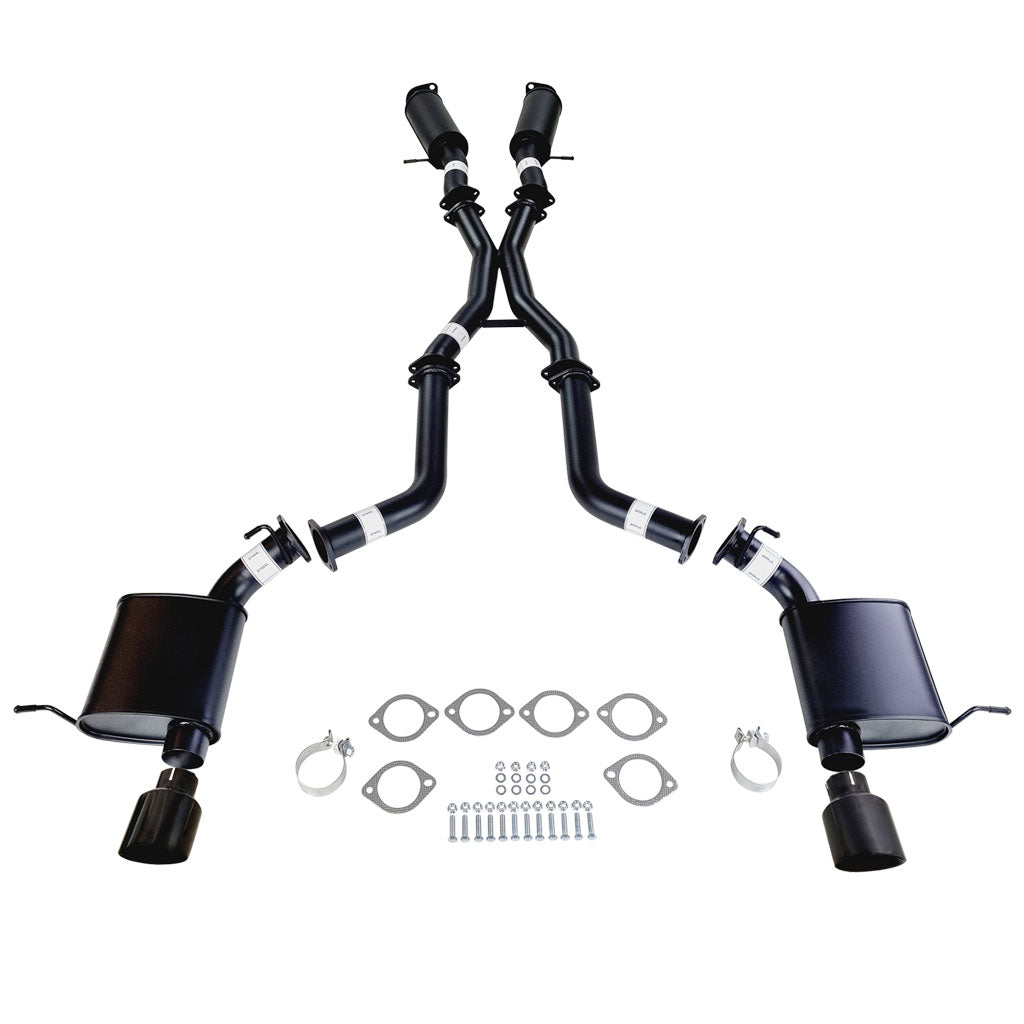 ESA 4X4 - Jeep Grand Cherokee SRT 6.4L V8 (2012-2021) SUV Twin 3" Cat Back Exhaust with Black Chrome Tips