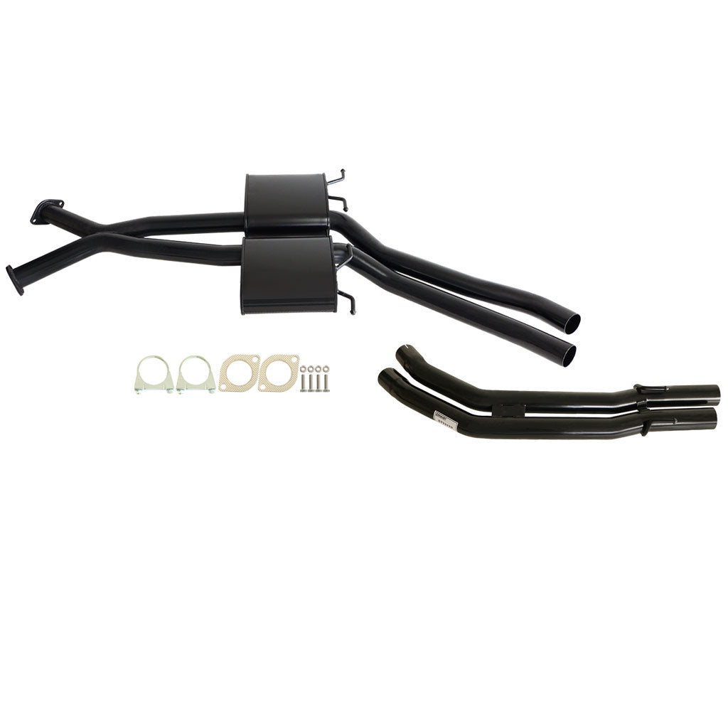 ESA - Holden Commodore VT-VZ V6 & V8 Sedan Twin 2 1/2" Kit - Inc X-pipe, Everflo Mufflers & Tailpipe