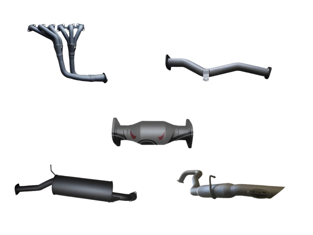 Manta | 2.5in Full Exhaust System with Centre Muffler & Rear Hotdog (4x O2 Sensors) | Nissan Patrol GU 4.8L Wagon 1997–2001