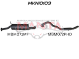 Manta | 2.5in Cat Back Exhaust with Centre Muffler & Rear Hotdog | Nissan Patrol GU 4.8L Wagon 2002–2012