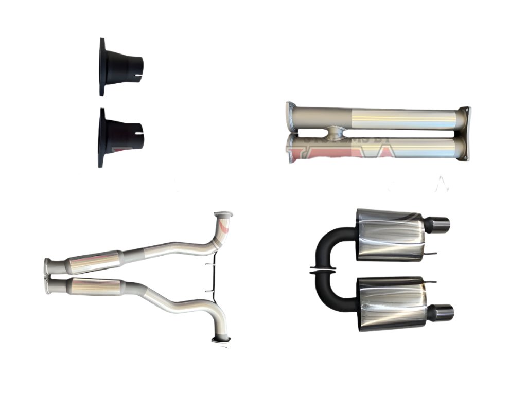 Manta - Ford Mustang V8 FM (2015-17) - Cat Back - 3" Stainless Dual Exhaust - without Centre Mufflers / with Rear Mufflers + Twin Tips