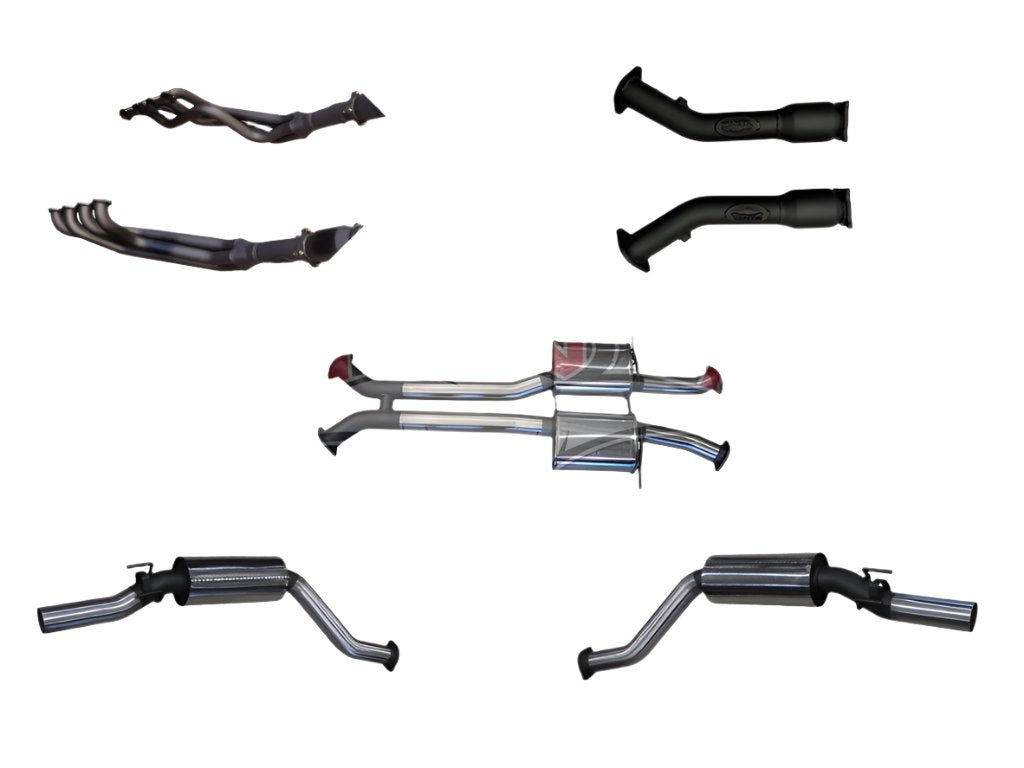 Manta | Twin 3in Full Exhaust System with 1 3/4in Extractors Muffler Muffler | HSV Maloo VY VZ 5.7L 6.0L V8 Ute 2002–2007