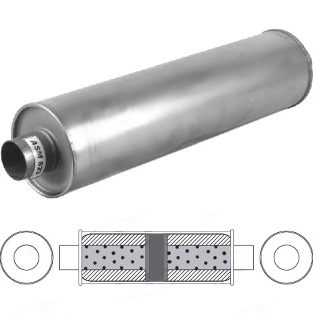 Redback - 2" Universal Muffler Centre/Centre 610x152mm Round Aluminised