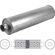 Redback - 2" Baffled Universal Muffler Centre/Centre 24" Round Aluminised