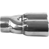 XFORCE - 2.5" Inch Inlet Twin 2.5" Inch Straight-Cut Round Resonated Tip (Single In, Twin Out)