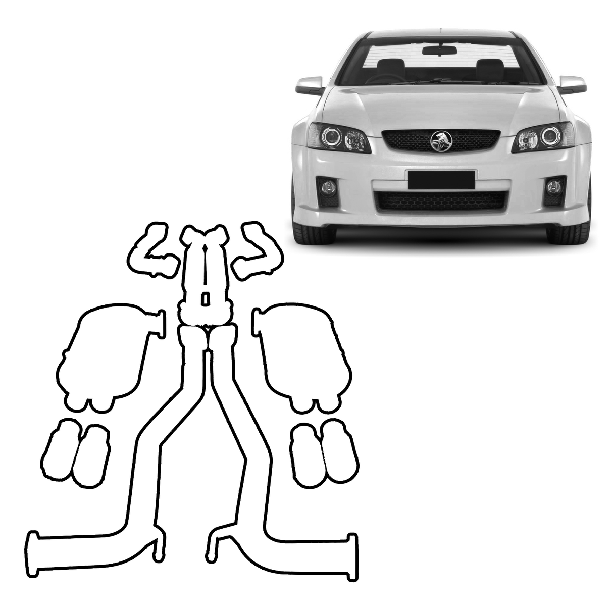 ESA - Holden Commodore VE VF V6 & V8 Sedan Wagon 3" RM LHS Dual Out Everflo Plus+ Stainless