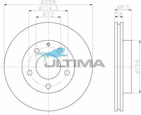 Ultima - Front Disc Rotors To Suit Ford Laser KQ 2.0L & Probe ST, SU, SV & Telstar AX, AY, AT, AS & 626 GE, GF (AAP950)