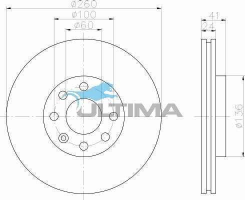 Ultima - Front Disc Rotors To Suit Holden Barina XC, SB & Combo SB, XC (09/2002 - 2005) (AAP847)