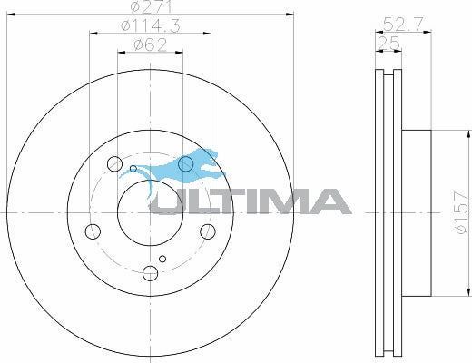 Ultima - Front Disc Rotors To Suit Toyota Tarago TCR10R, TCR11R, TCR20R, TCR21R (AAP762)