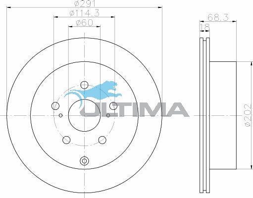 Ultima | Rear Brake Disc Rotor (Single) Vented | Toyota Supra MA70 Tarago TCR11 TCR21 1986–2000 | AAP716