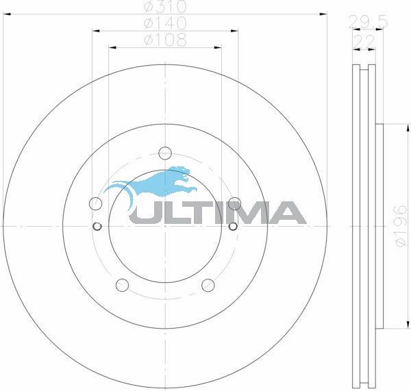 Ultima - Front Disc Rotors To Suit Suzuki Grand Vitara SQ420, SQ625, SQ627 (AAP579)