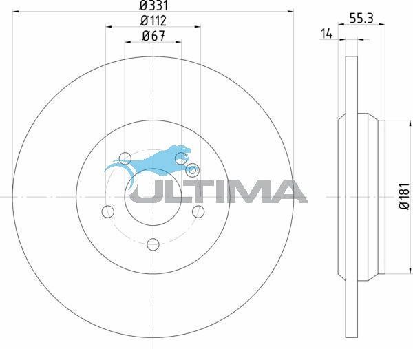 Ultima - Front Disc Rotors To Suit Mercedes Benz ML270 W163 & ML320 W163 & ML350 W163 & ML430 W163 & ML500 W1637 & ML55 W1637 (AAP553)