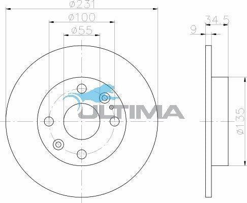 Ultima - Rear Disc Rotors To Suit Mazda 323 BG 1.6L, 1.8L (10/1989 - 08/1994) & MX-5 NA (AAP531)