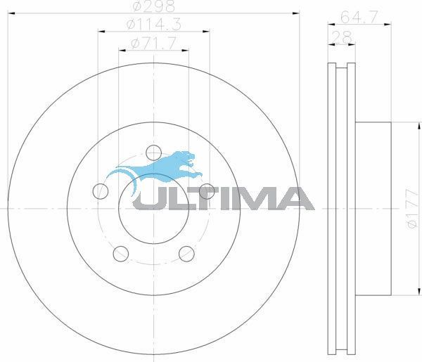 Ultima - Front Disc Rotors To Suit Ford Falcon BA, BF, FG (AAP504)