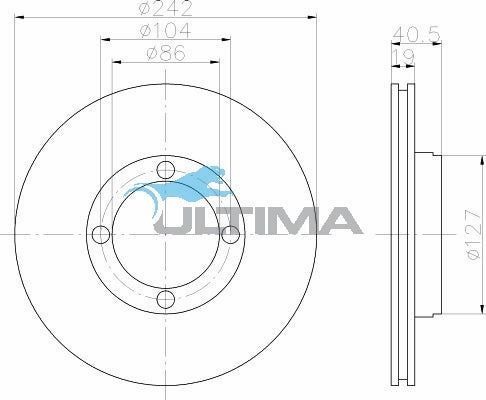 Ultima - Front Disc Rotors To Suit Hyundai Excel X1, X2, X3 (02/1988 - 02/1998) (AAP451)