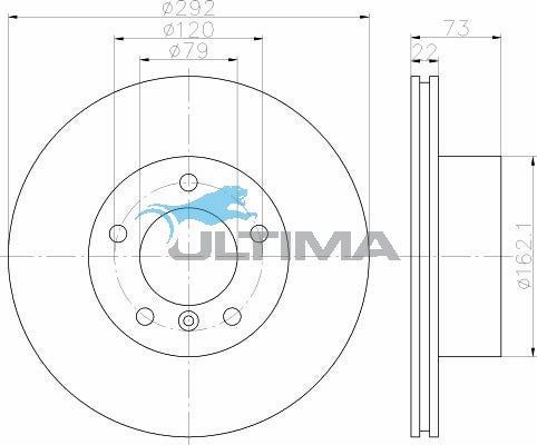 Ultima - Front Disc Rotors To Suit BMW 1 Series E87, E88 & 3 Series E90, E91, E92, E93 (2005 - On) (AAP2866)