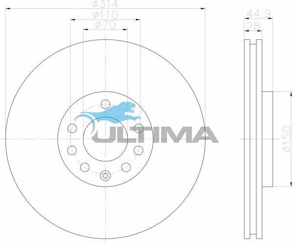Ultima - Front Disc Rotors To Suit Holden Vectra ZC (AAP2819)