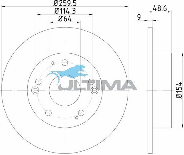 Ultima - Rear Disc Rotors To Suit Honda Accord Euro CL 2.4L (AAP2511)