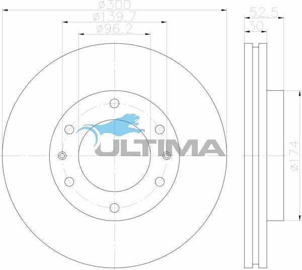 Ultima - Front Disc Rotors To Suit Hyundai iLOAD TQ & iMAX TQ (2007- On) (AAP2460)