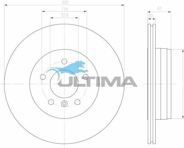 Ultima - Rear Disc Rotors To Suit Chrysler 300C V6, V8 (AAP2439)