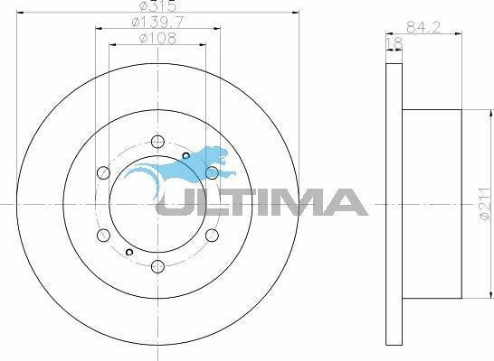 Ultima - Rear Disc Rotors To Suit Mitsubishi Pajero NE, NF, NG, NH, NJ, NK, NL (AAP233)