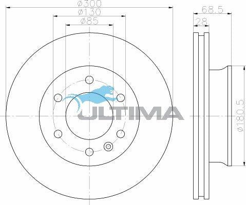 Ultima - Front Disc Rotors To Suit Mercedes Benz Sprinter 315CDI, 316CDI, 316NGT, 318CDI, 319CDI, 415CDI, 416CDI, 418CDI, 419CDI, 516DI, 518CDI, 519CDI (06/2006 - On) (AAP2270)
