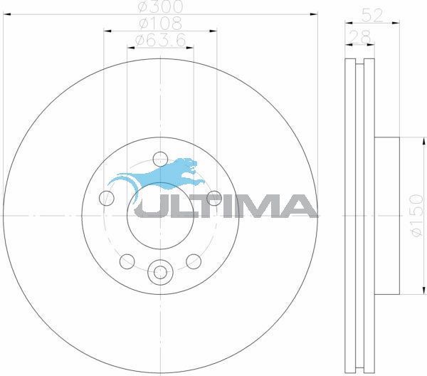 Ultima - Front Disc Rotors To Suit Ford Mondeo MA, MB, MC & Volvo S60 & V70 & XC70 (2008 - on) (AAP2128)