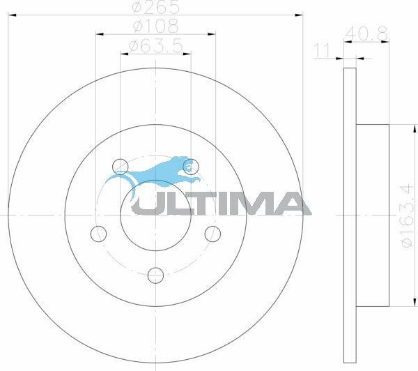 Ultima - Rear Disc Rotors To Suit Ford Foucs LS, LT, LV (AAP2119)