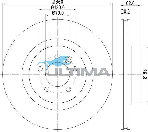 Ultima - Front Disc Rotors To Suit Range Rover (2009 - 2013) (AAP2096)