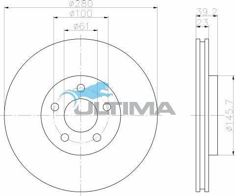 Ultima - Front Disc Rotors To Suit Chrysler PT Cruiser PT, PG 2.0L, 2.4L (AAP167)
