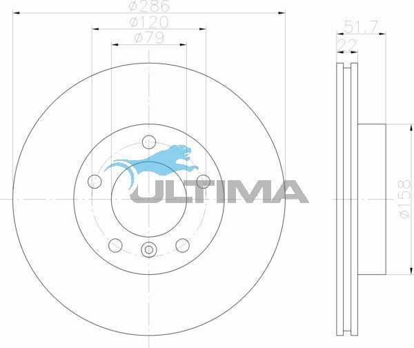 Ultima - Front Disc Rotors To Suit BMW 3 Series E36, E46, E92 (AAP979)