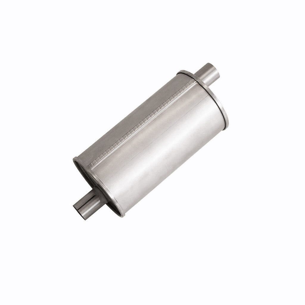 MSA Universal Muffler - 1.5" Inch 6" Round X 12" Long TripleFlow RH Offset/Offset