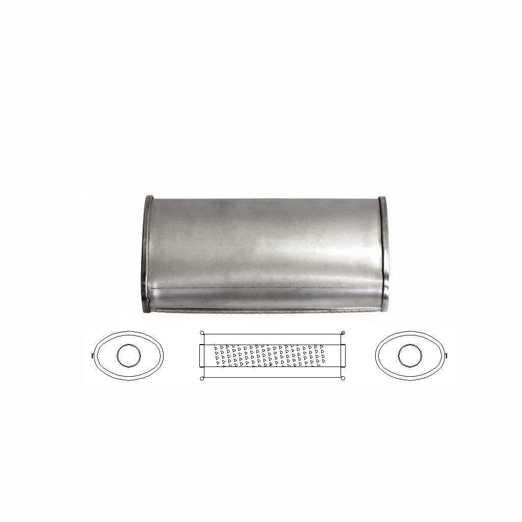 MSA Universal Muffler - 2.25" Inch 5"x MSA Universal Muffler - 3" Oval 12" Long Glass