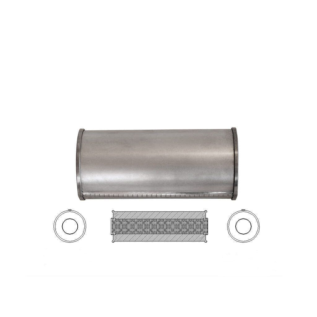 MSA Universal Muffler - 2.5" Inch 5" Round x 12" Long Straight Through