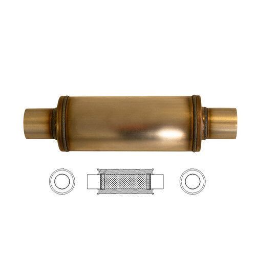 MSA Universal Muffler - 3" Inch Stainless Steel 5" Round X 12" Long Str