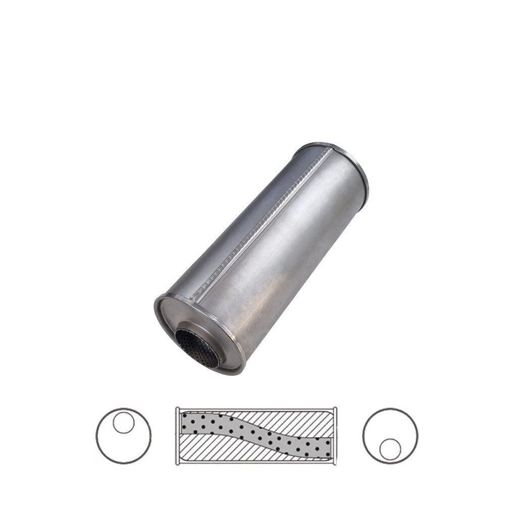 MSA Universal Muffler - 3" Inch 6" Round X 16" Long Straight Through