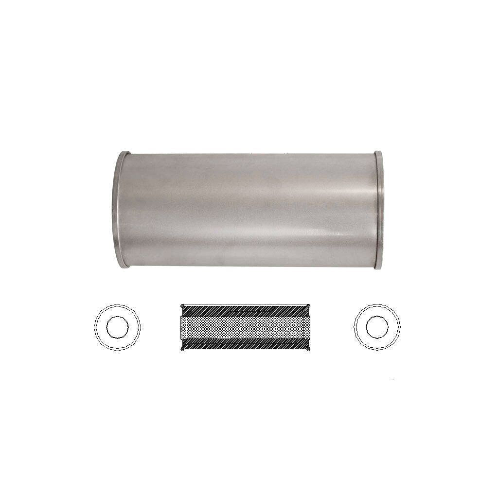 MSA Universal Muffler - 2.5" Inch 6" Round X 14" Long Straight Through Offset/Offset