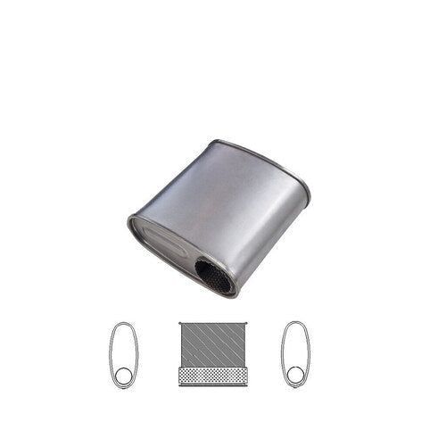 MSA Universal Muffler - 3" Inch 10" x 4" Oval 10" Long Straight