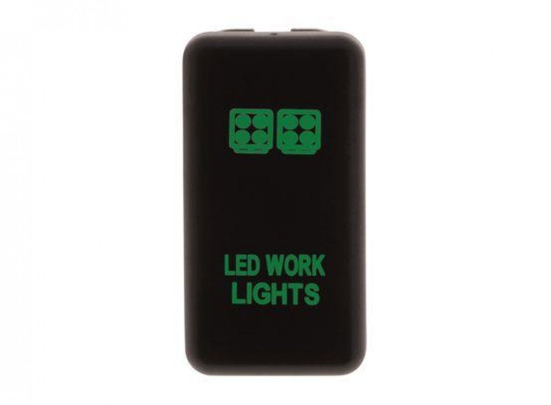 Hulk 4X4 - SWITCH PUSH BUTTON ON / OFF OE RPL 12V WORKLIGHT GREEN