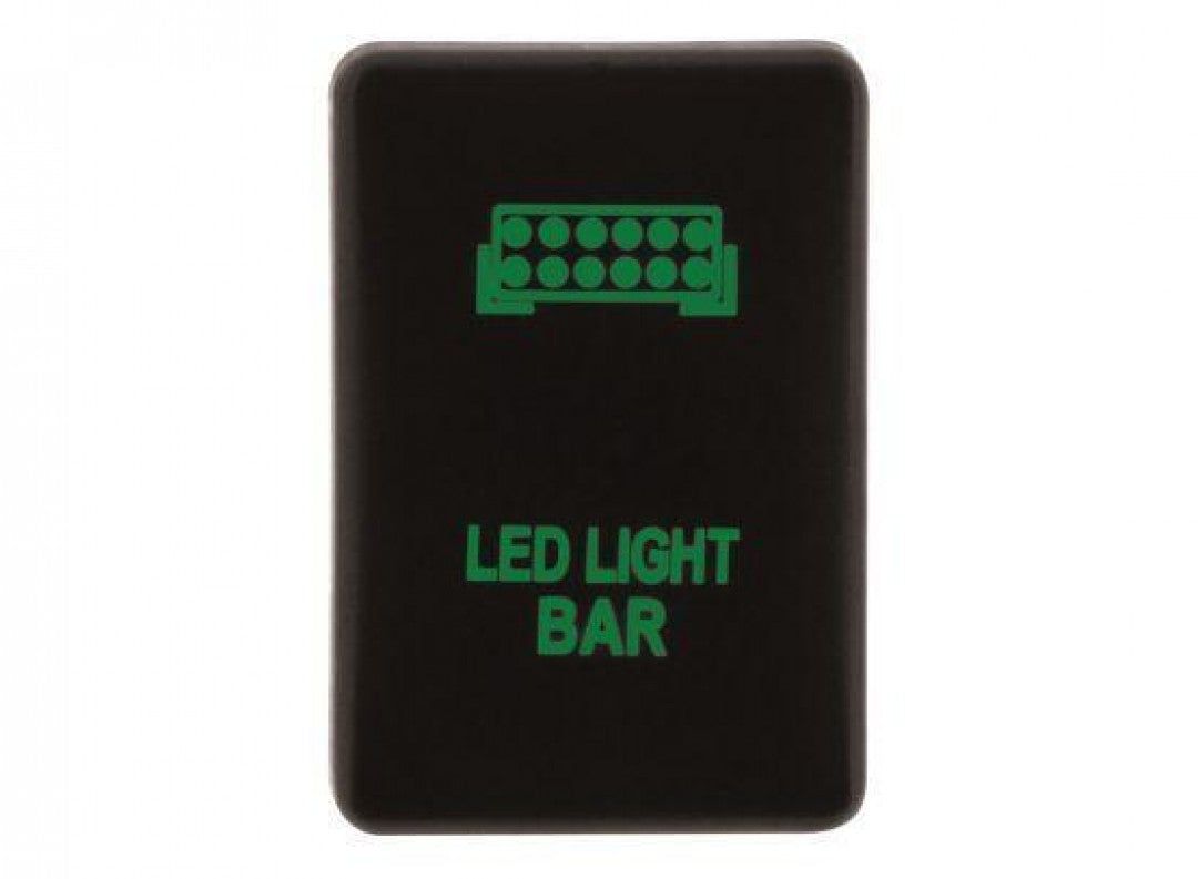 Hulk 4X4 - SWITCH PUSH BUTTON ON / OFF OE RPL 12V LIGHTBAR GREEN ILLM