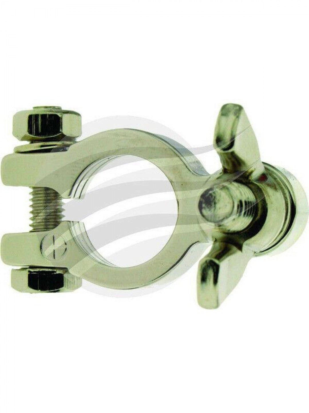 Jaylec - Battery Terminal Pos 5/16" Stud  Wingnut Solid Brass Nickel